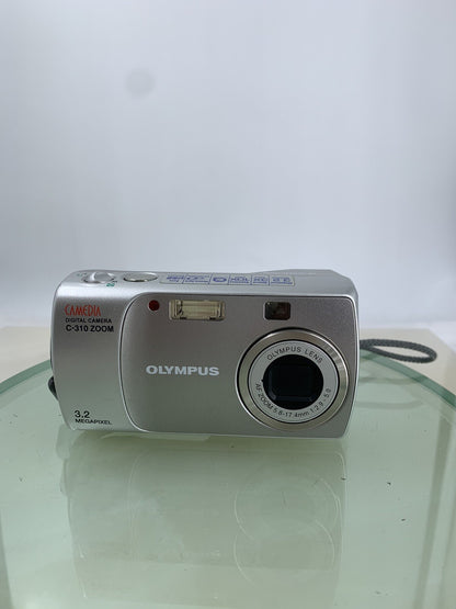 Vintage Olympus CAMEDIA C-310 Zoom SILVER CAMERA WITH COVER TESTED - 4691
