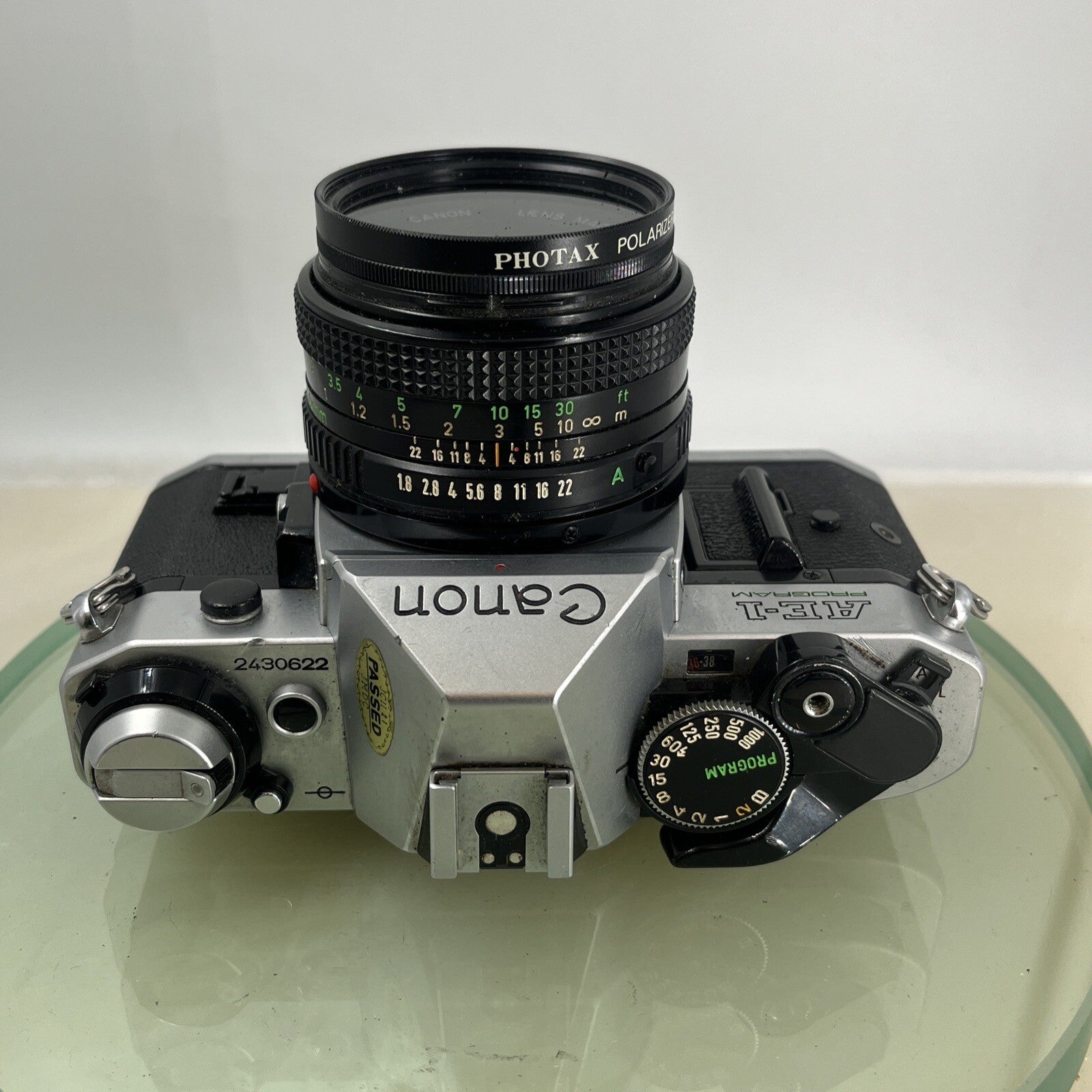 Canon AE-1 Program 35mm SLR Film Manual Camera + Canon 50mm F/1.8 FD Lens +# 8816