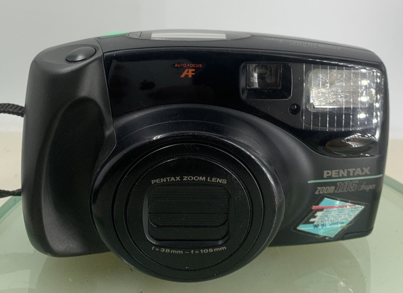 PENTAX ZOOM 105 SUPER CAMERA BLACK WITH COVER GOOD CONDITION TESTED - 3011