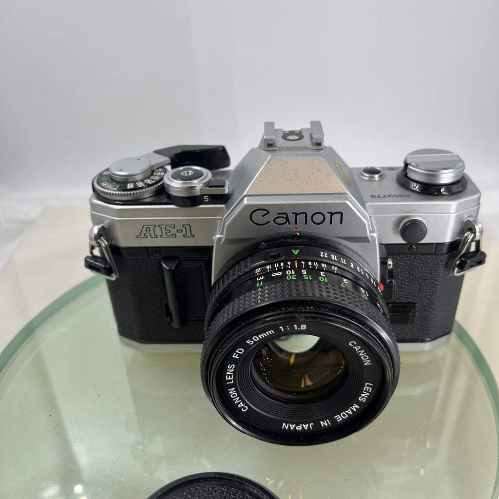 Canon AE-1  35mm SLR Film Manual Camera + Canon 50mm F/1.8 FD Lens Like A-1 #7459