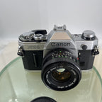 Canon AE-1  35mm SLR Film Manual Camera + Canon 50mm F/1.8 FD Lens Like A-1 #7459