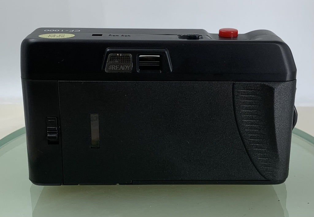 Olympus Quick Flash CF-1000 35mm FILM Camera BLACK WITH COVER TESTED - 8804