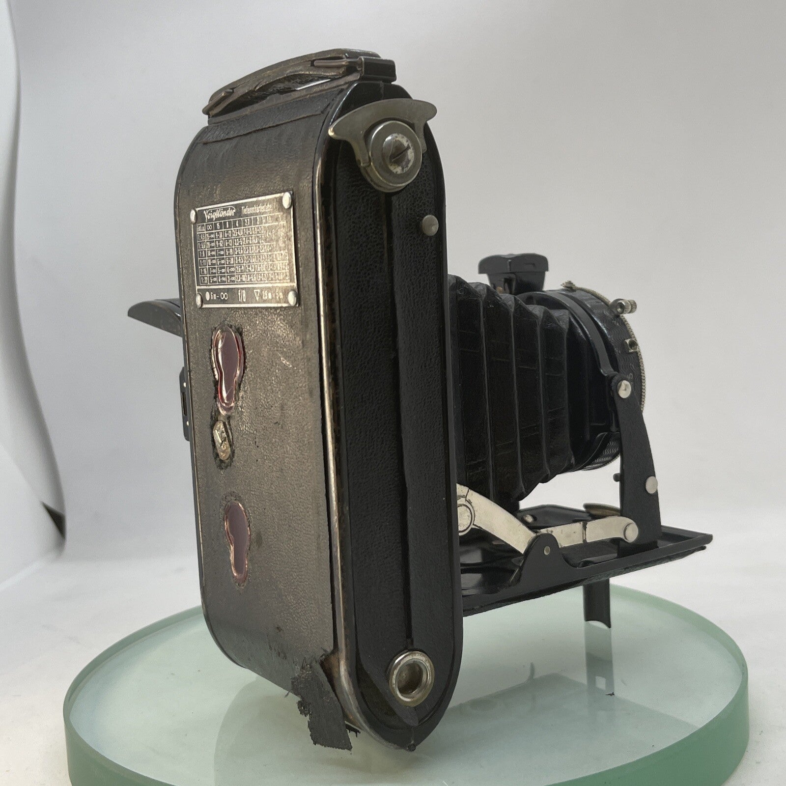VOIGTLANDER BESSA 1937-42 BLACK FOLDING CAMERA, COMPUR SHUTTER, VOIGTAR 11CM 3665
