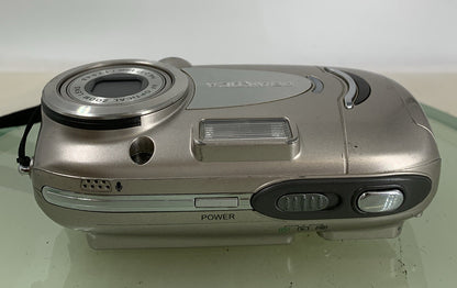 Praktica DCZ 4.4 DIGITAL CAMERA 4.0 MP SILVER DISPLAY GLASS BROKEN TESTED - 4497