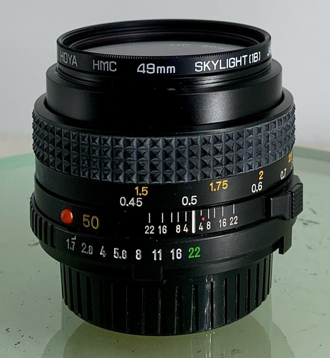 Minolta MD 50mm 1:1.7 lens, fits X700 X500 XD5 XD7 XG-M camera mount  TESTED #104