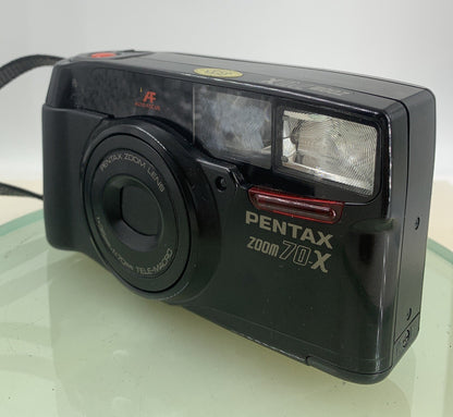 Pentax Zoom 70-X 35mm-70mm AF POINT AND SHOOT FILM CAMERA BLACK - TESTED - 2212