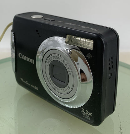 Canon PowerShot A480 10.0MP DIGITAL CAMERA BLACK NO CHARGER NO CARD TESTED - 2432