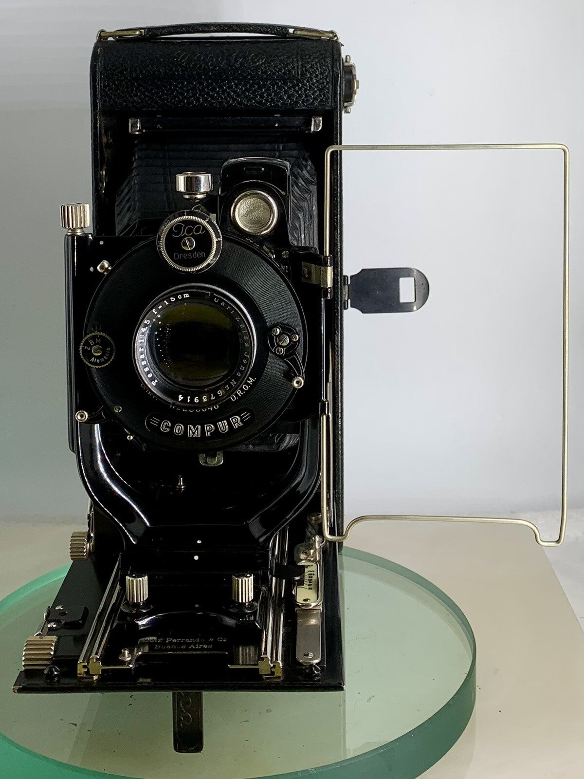 Vintage JCA Dresden Compur Carl Zeiss Jena Tessar 1:4.5 f=15cm Folding Camera2