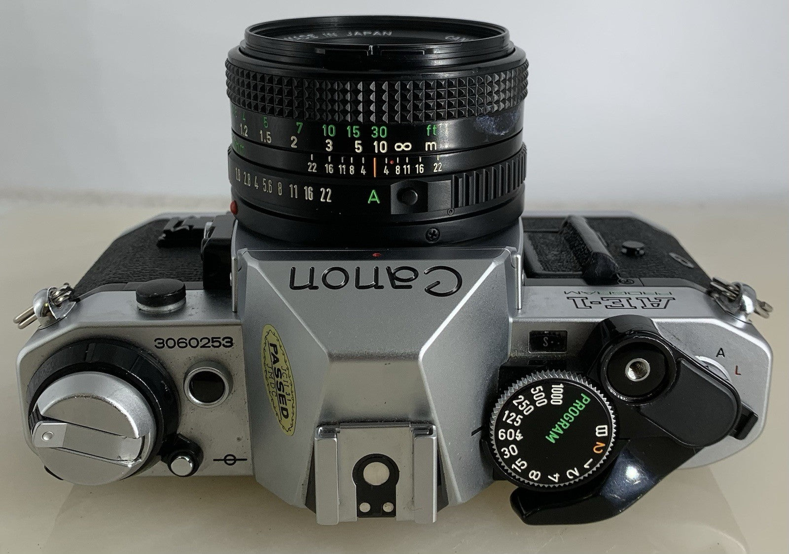 Canon AE-1 Program 35mm SLR Film Manual Camera + Canon 50mm F/1.8 FD Lens #2149