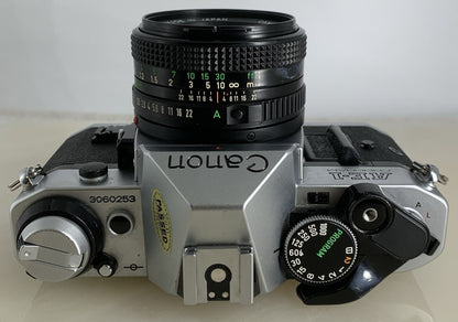 Canon AE-1 Program 35mm SLR Film Manual Camera + Canon 50mm F/1.8 FD Lens #2149