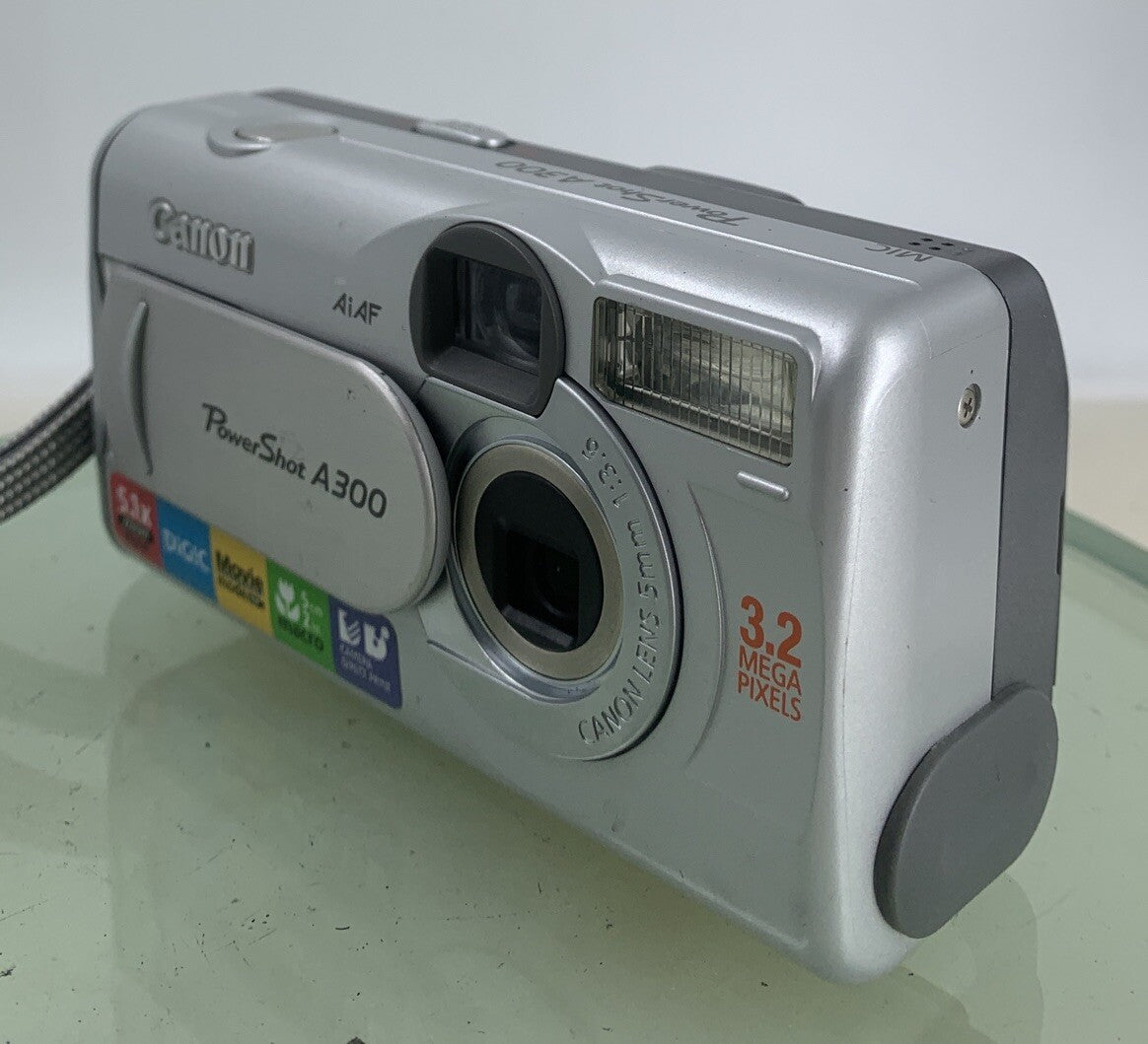 CANON POWERSHOT A300 SILVER DIGITAL CAMERA NO CHARGER NO CARD TESTED - 3042