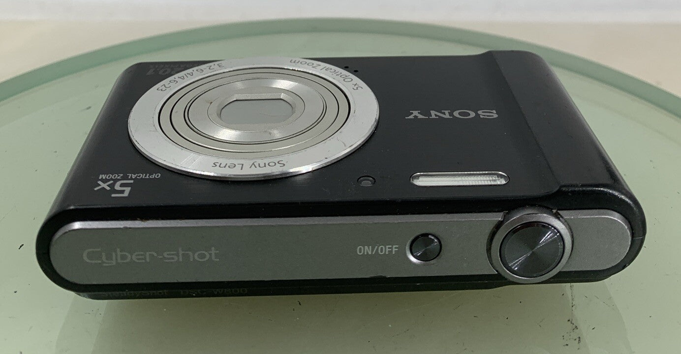 Sony CyberShot DSC-W800 COMPACT DIGITAL CAMERA 20.1MP WITH WIRE TESTED - 3577