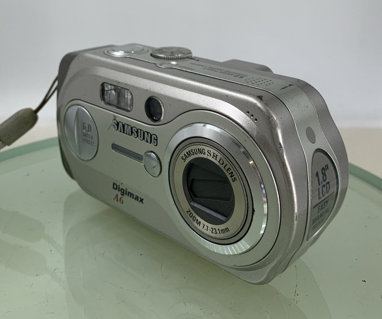 Samsung DIGIMAX COMPACT DIGITAL CAMERA A6 NOCARD NO CHARGER SILVER TESTED - 5502