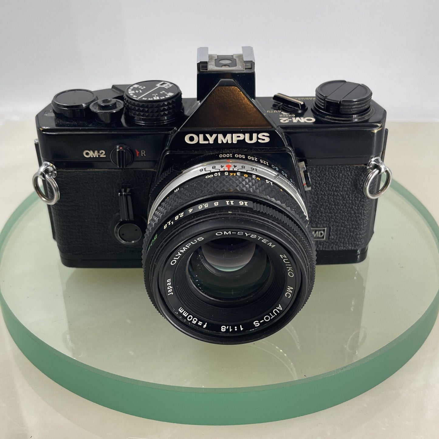 Olympus OM-2 MD BLACK  35mm SLR camera body & Hotshoe 2 50mm 1:1.8 TESTED #7641