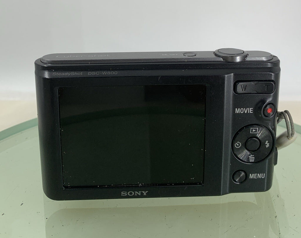 Sony Cybershot DSC-W800 COMPACT DIGITAL CAMERA BLACK + WIRE+ COVER TESTED - 1565