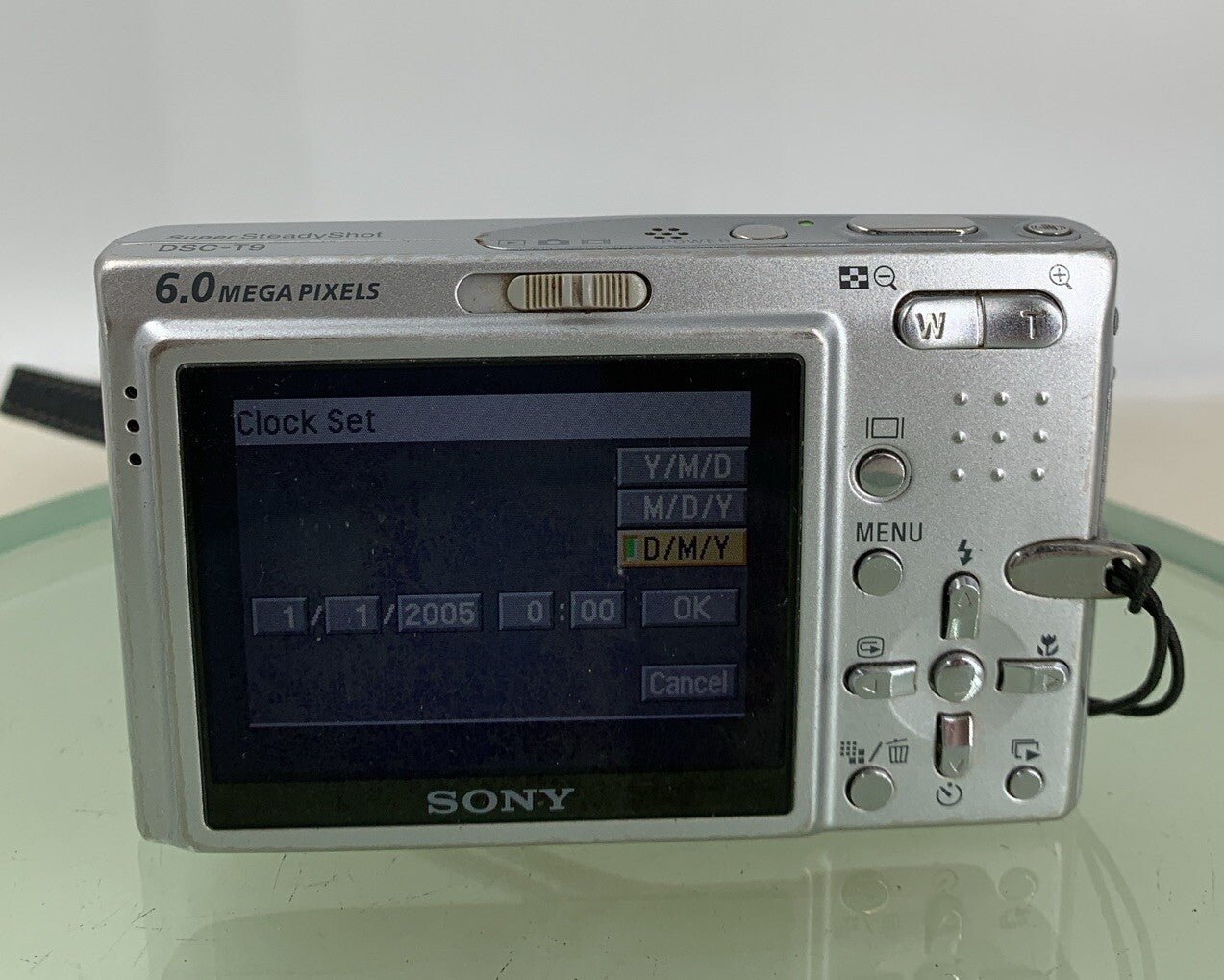 Sony Digital Camera Cybershot DSC-T9 6.0MP SILVER +CHARGER +COVER TESTED - 765