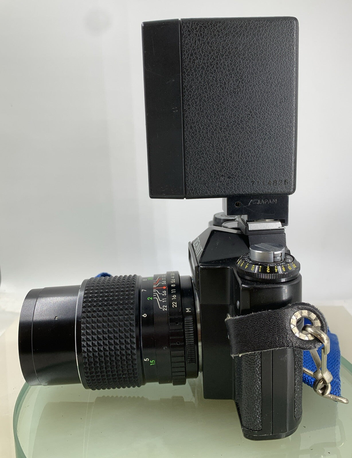Zenit 11 VINTAGE CAMERA BLACK + HELIO LENS + PRINZ 770C FLASH LITE TESTED - 2693