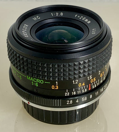 Contax Yashica fit KEPCOR 28mm 1:2.8 Mini-Wide Angle Lens Macro C/Y mount LZ #82