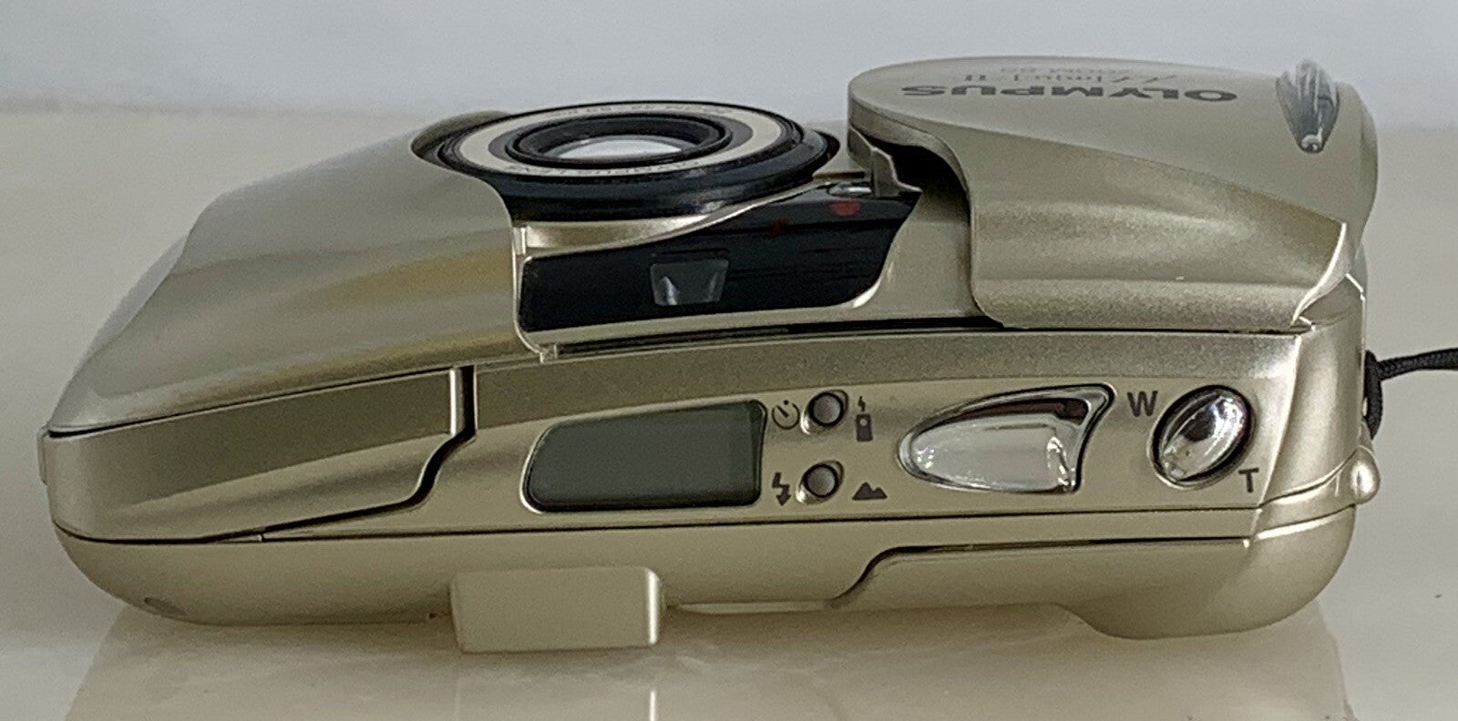 Olympus mju ii Zoom 80 35mm Ultra Compact Camera Beige All Weather  Working #826