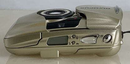 Olympus mju ii Zoom 80 35mm Ultra Compact Camera Beige All Weather  Working #826