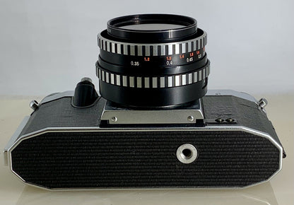 VINTAGE PRAKTICA NOVA SLR CAMERA + CASE + TESSAR 2.8 / 50 LENS + BOX - 5148