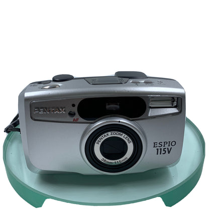 PENTAX ESPIO 115V 38-115 LENS 35mm COMPACT FILM CAMERA + CASE TESTED  #9011