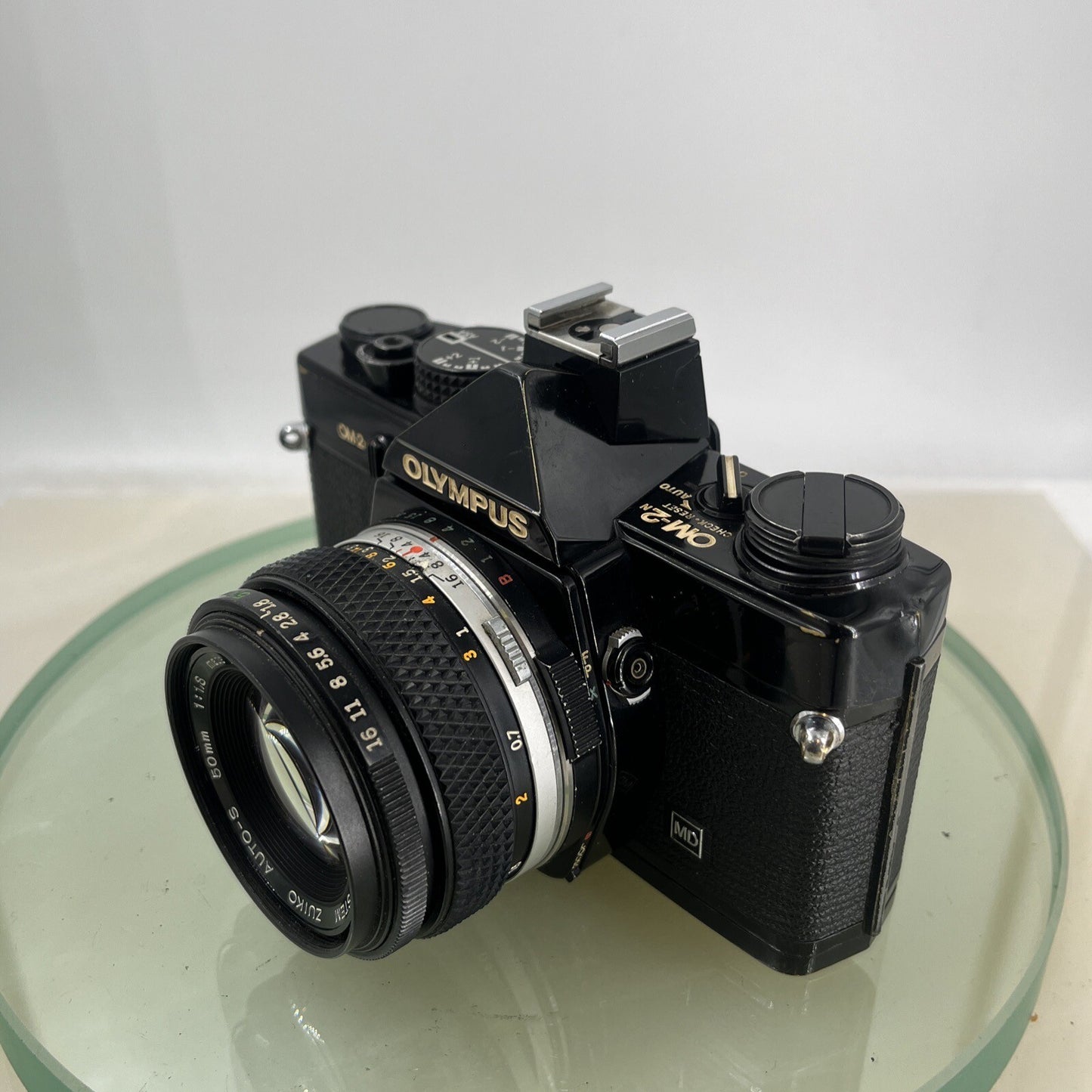 Olympus OM-2n Black - 35mm SLR Film Camera + 50mm f/1.8 Lens-Tested & Working8799