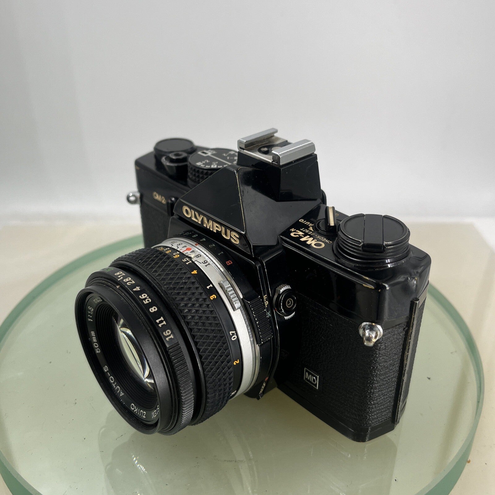 Olympus OM-2n Black - 35mm SLR Film Camera + 50mm f/1.8 Lens-Tested & Working8799