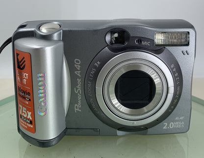 Canon PowerShot A40 2.0MP Compact Digital Camera with 128MB CARD TESTED - 2971