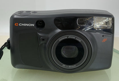 Chinon POCKET Zoom POINT AND SHOOT FILM CAMERA GREY WITH COVER TESTED - 8441