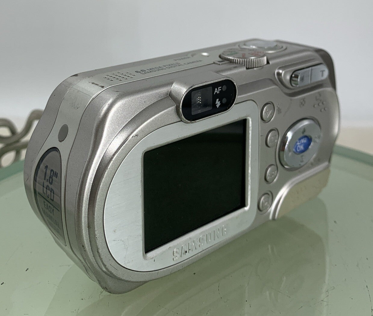 Samsung DIGIMAX COMPACT DIGITAL CAMERA A6 NOCARD NO CHARGER SILVER TESTED - 5504