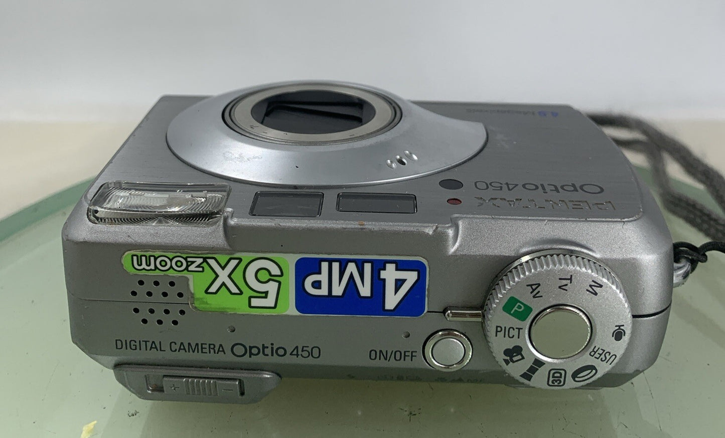 Pentax Optio 450 Digital Camera. 4.0MP, 5 x Zoom SILVER NO CARD TESTED - 4317