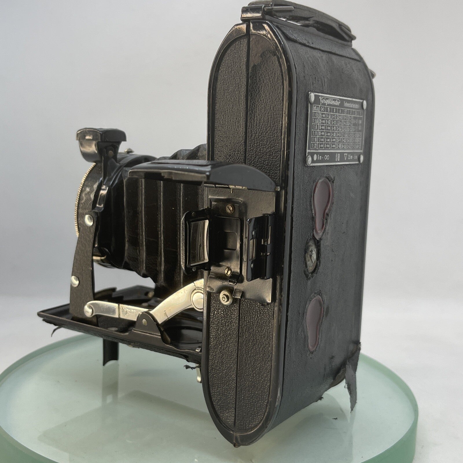 VOIGTLANDER BESSA 1937-42 BLACK FOLDING CAMERA, COMPUR SHUTTER, VOIGTAR 11CM 3664