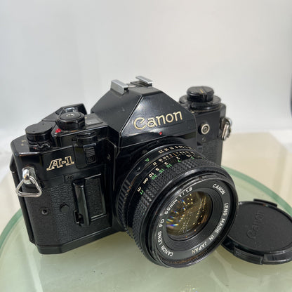BEAUTIFUL Canon A-1 35mm SLR Camera Body+ FD 50mm f/1.8 FULLY WORKING #7440