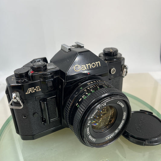 BEAUTIFUL Canon A-1 35mm SLR Camera Body+ FD 50mm f/1.8 FULLY WORKING #7440