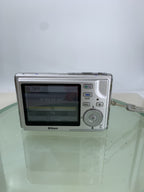 Nikon S5 COMPACT DIGITAL CAMERA SILVER 6.0 MP NO CARD NO CHARGER TESTED - 6813