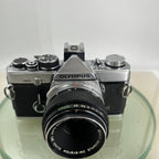 Olympus OM-2 35mm SLR camera body & Hotshoe 2 50mm 1:3.5 Silver Nose TESTED #88511