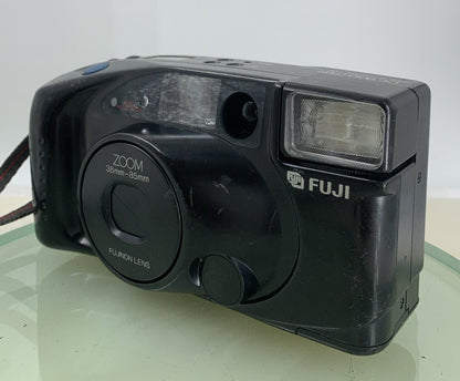 FUJI DL-900 Zoom 38mm-85mm Multi Auto Focus FILM Camera BLACK TESTED - 5682