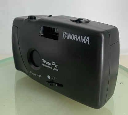 Panorama Wide Pic 35mm Film Point and Shoot Camera BLACK CLEAN TESTED - 7732