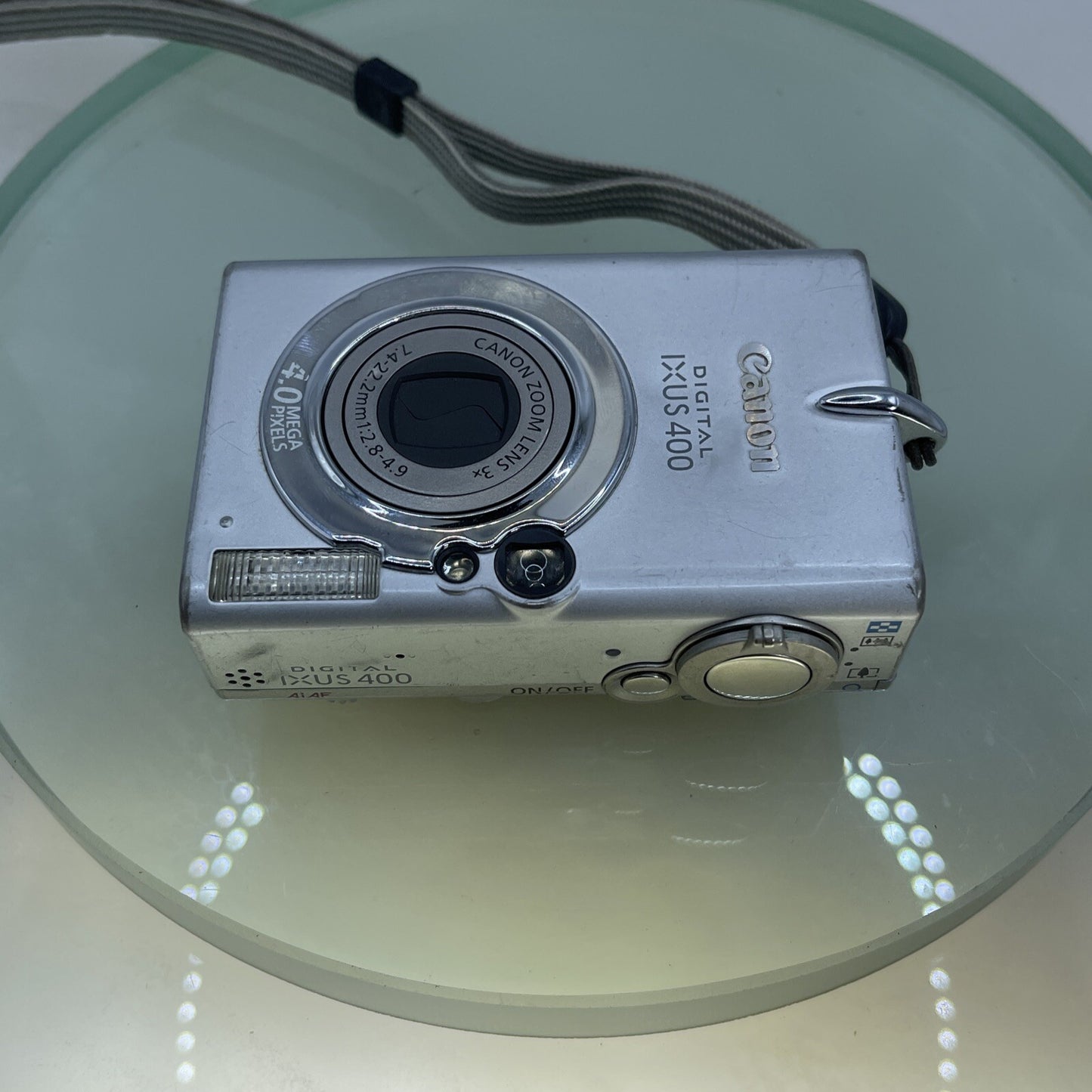 Canon IXUS 400 4.0 Mega Pixels PC1038 Silver Lens Error Nocharger Nobattery #5448