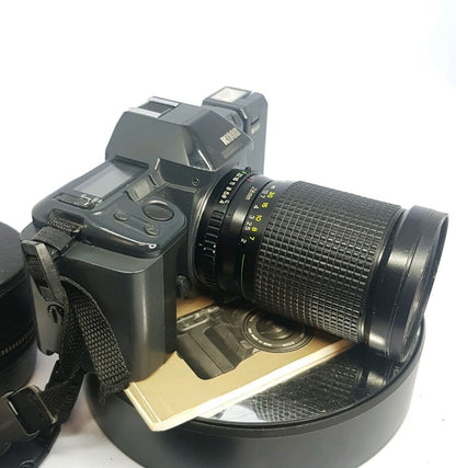 Ricoh XR-X SLR film Camera with 28-135mm lens& 28mm lens & PX Flash+Case #7911