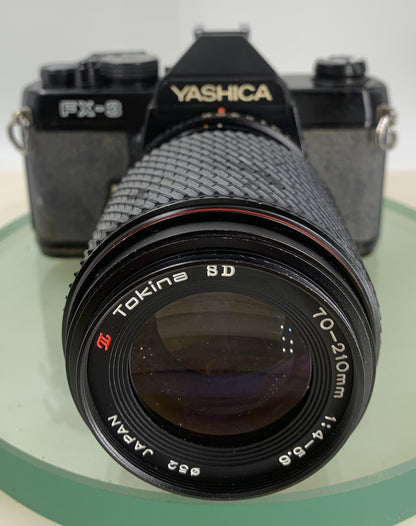 YASHICA FX-3 SUPER 2000 VINTAGE FILM CAMERA BLACK 70-210mm +BAG TESTED - 2091