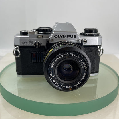 Olympus OM10 35mm SLR Film Camera + Vivitar 28mm 1:2.8 MC  Lens/ WORKING #6111