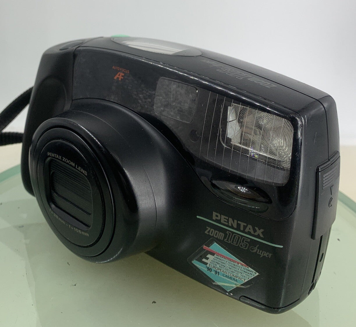 PENTAX ZOOM 105 SUPER CAMERA BLACK WITH COVER GOOD CONDITION TESTED - 3012