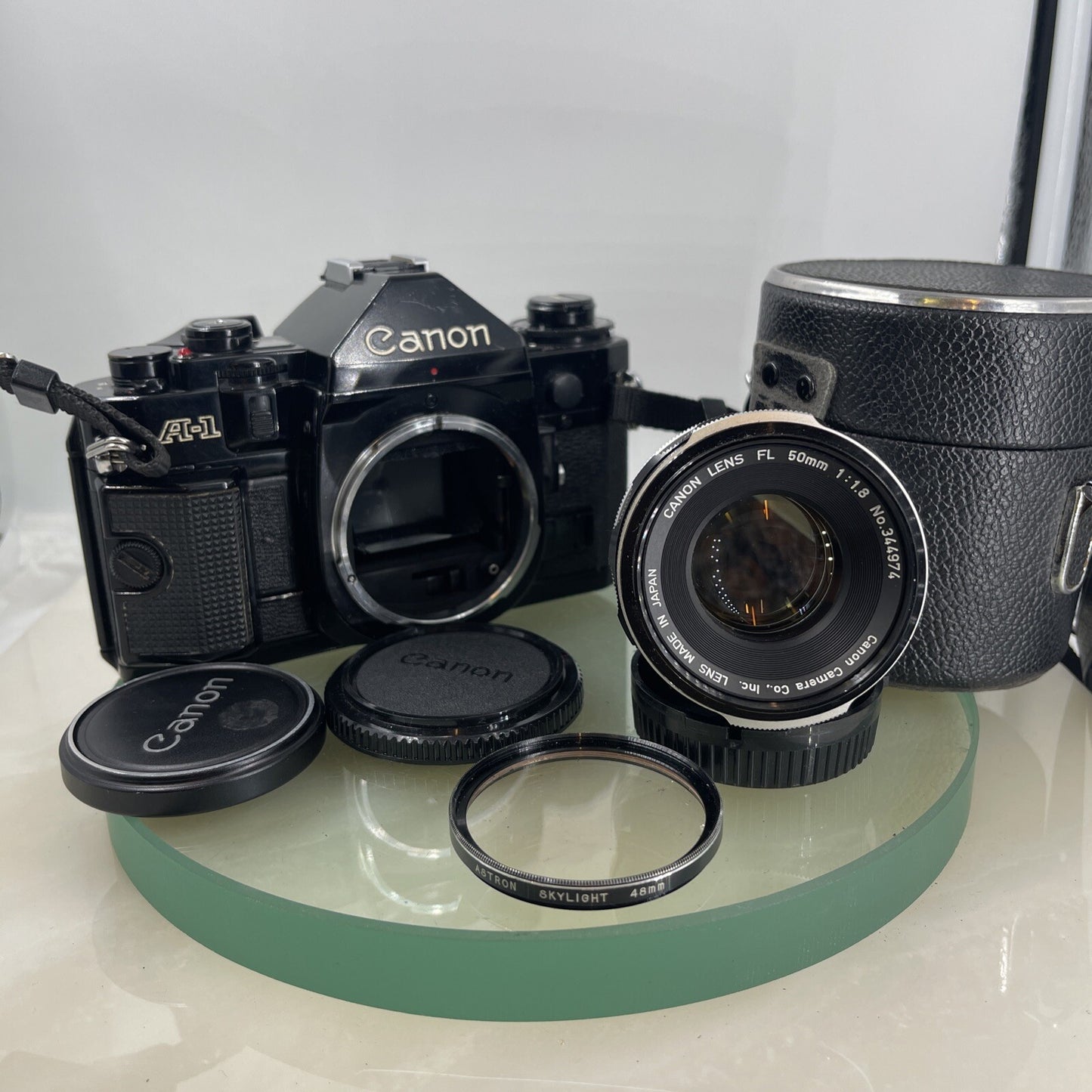 BEAUTIFUL Canon A-1 35mm SLR Camera Body+ FD 50mm f/1.8 FULLY WORKING #9191