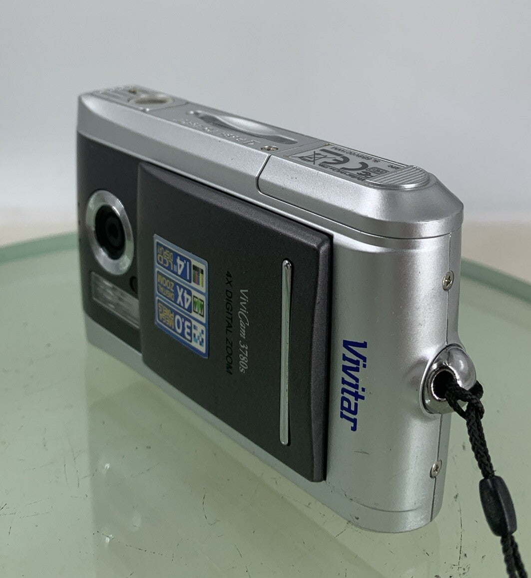 Vivitar Vivicam 3780s 3.0MP COMPACT DIGITAL CAMERA SILVER NOBATTERY TESTED - 2566