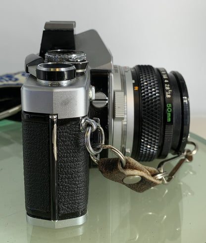 Olympus OM-1N MD 35mm Film SLR Manual Camera with Olympus 50/1.8 Zuiko Lens #1787