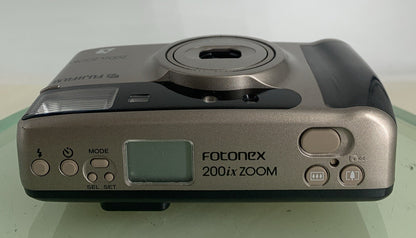 FujiFilm Fotonex 200ix Zoom POINT AND SHOOT FILM CAMERA SILVER TESTED - 8428