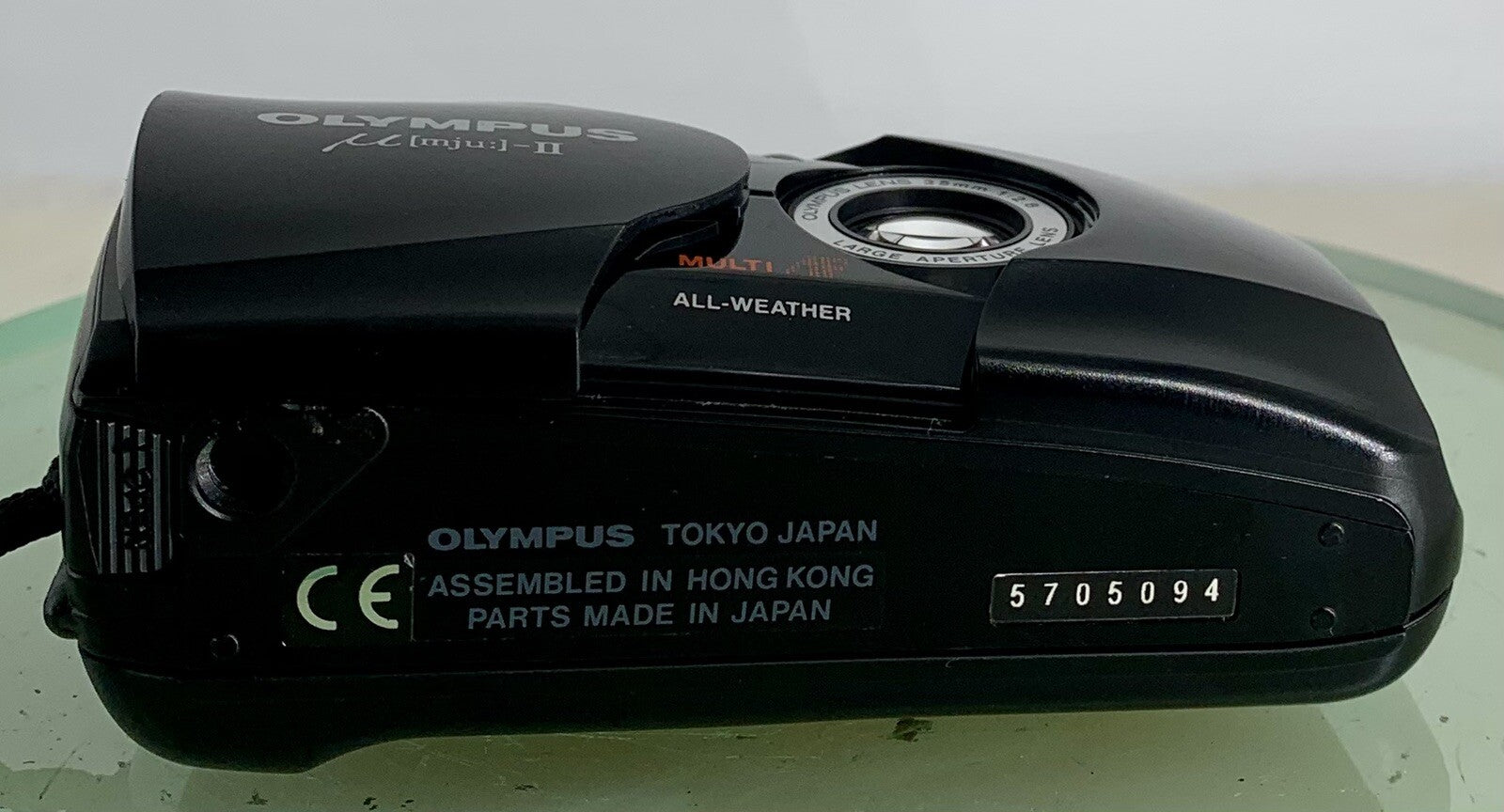 Olympus MJU II 35mm ALL WEATHER FILM CAMERA BLACK WITH COVER TESTED -  #3607