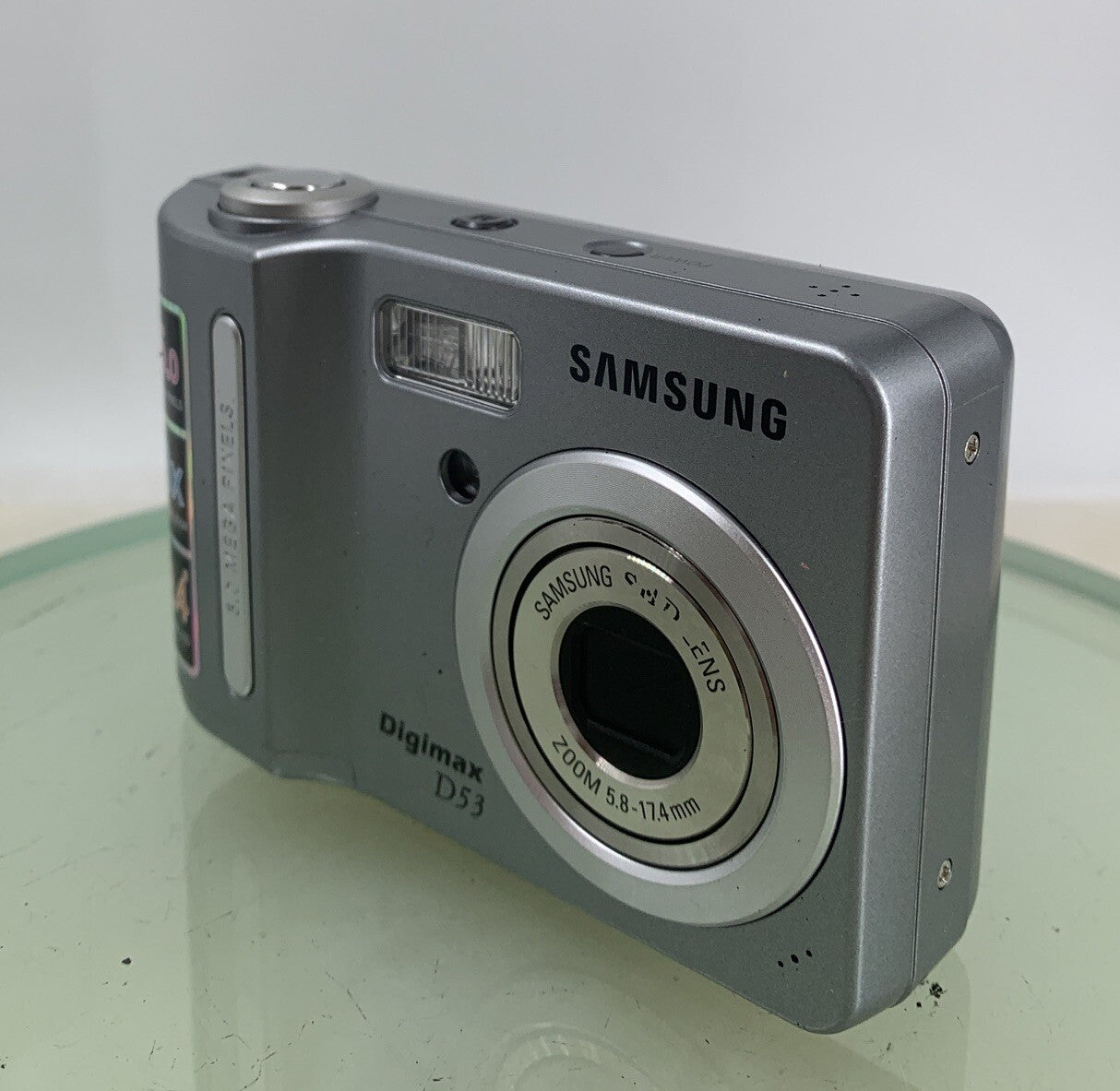 Samsung Digimax D53 5.0 MP WITH COVER Digital Camera Silver - TESTED - 2622